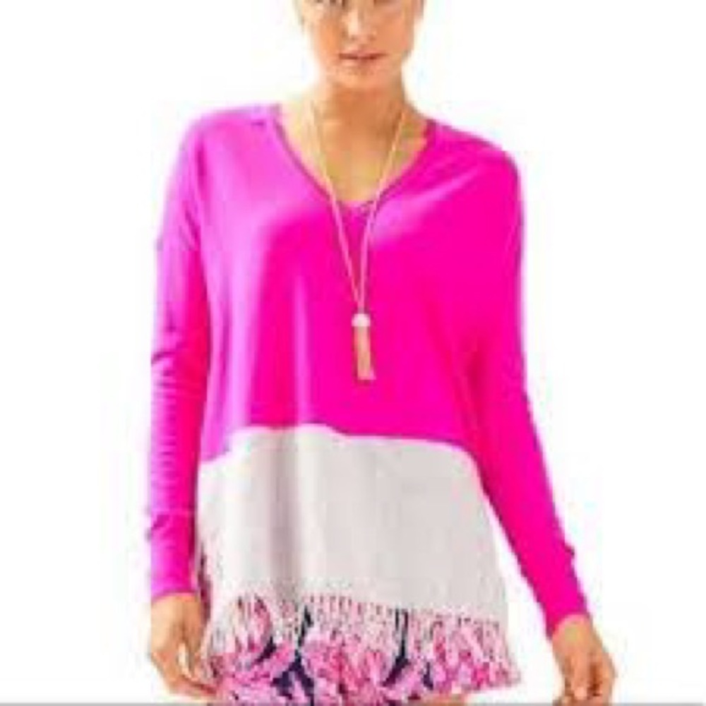 Lilly Pulitzer Allesandra Cashmere Tunic sweater L/XL
